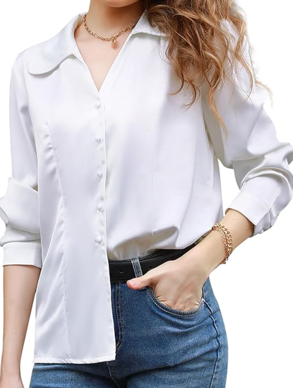 White Button-Down Shirt for women